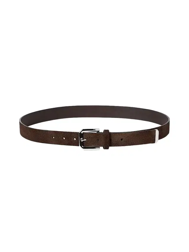Brunello Cucinelli Men's Reversed Leather Belt with Square Buckle and Tip - Rust Brown