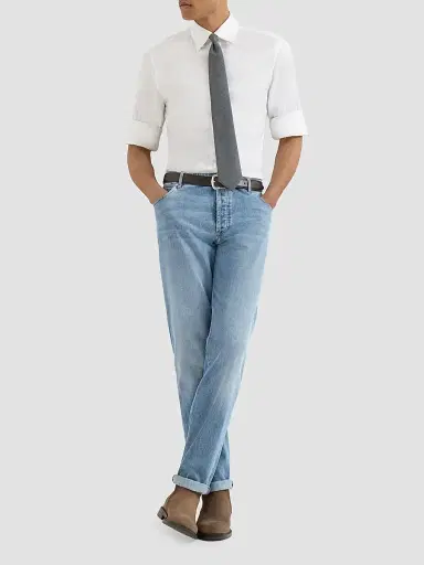 Brunello Cucinelli Men's Comfort Denim Five-pocket Trousers | Thumbnail 4 Brunello Cucinelli Men's Comfort Denim Five-pocket Trousers | Thumbnail 4
