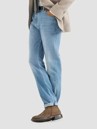 Brunello Cucinelli Men's Comfort Denim Five-pocket Trousers | Thumbnail 6 Brunello Cucinelli Men's Comfort Denim Five-pocket Trousers | Thumbnail 6