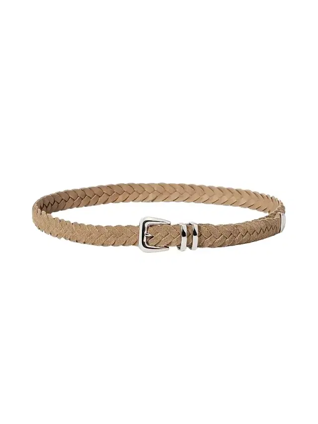 Brunello Cucinelli Men's Reversed Calfskin Braided Belt with Tip - Hazelnut