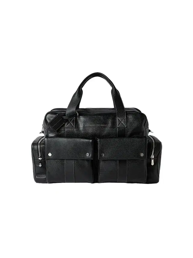 Brunello Cucinelli Men's Grained Calfskin Leisure Bag - Black