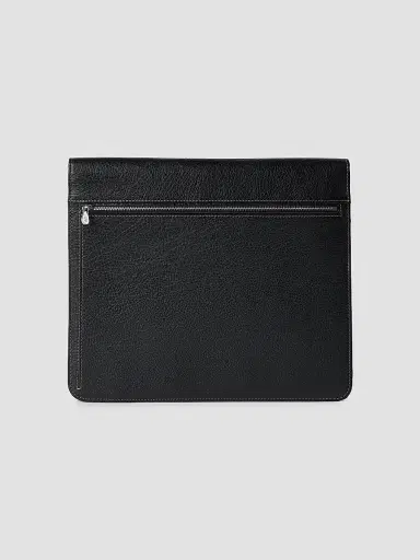 Brunello Cucinelli Men's Grained Calfskin Document Holder - Black | Thumbnail 2