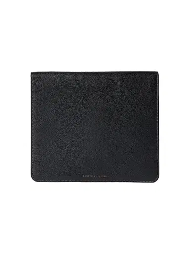 Brunello Cucinelli Men's Grained Calfskin Document Holder - Black | Thumbnail 1