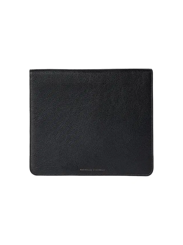 Brunello Cucinelli Men's Grained Calfskin Document Holder - Black