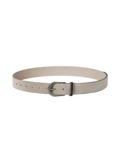 Brunello Cucinelli Women's Suede Belt with Monili - Light Grey | Thumbnail 1 Brunello Cucinelli Women's Suede Belt with Monili - Light Grey | Thumbnail 1