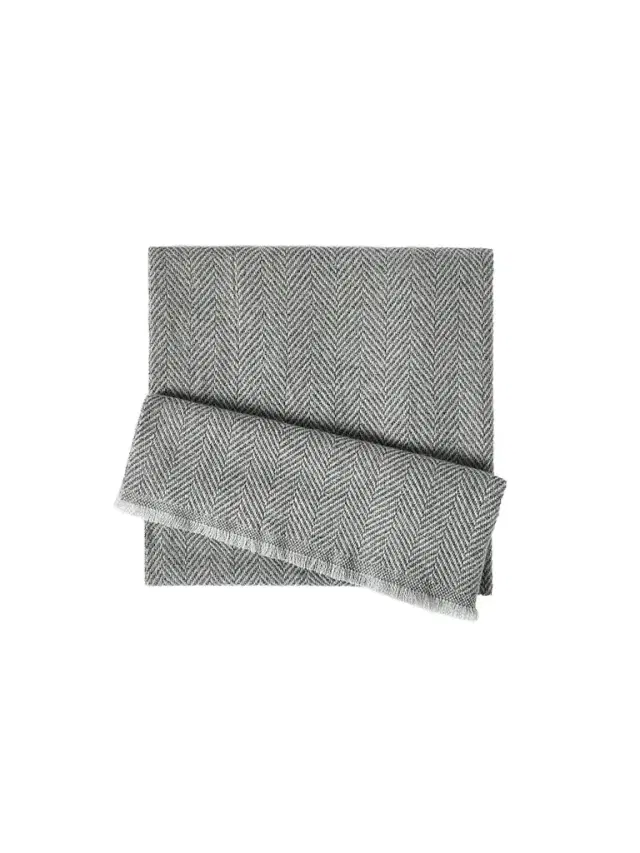 Brunello Cucinelli Men's Cashmere Chevron Scarf - Light Grey