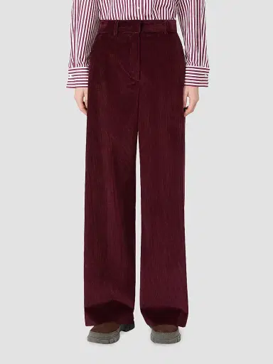 Weekend Max Mara Women's Cotton Velvet Trousers - Bordeaux - Size 16 | Thumbnail 2