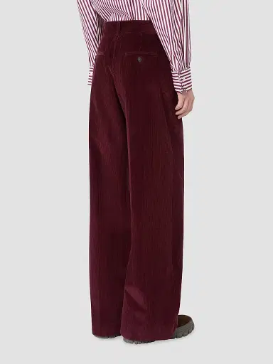 Weekend Max Mara Women's Cotton Velvet Trousers - Bordeaux - Size 16 | Thumbnail 3