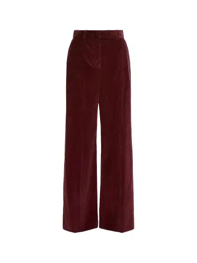 Weekend Max Mara Women's Cotton Velvet Trousers - Bordeaux - Size 16 | Thumbnail 1