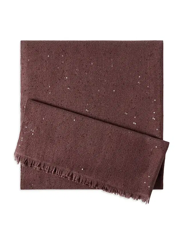 Brunello Cucinelli Women's Cashmere and Silk Diamond Yarn Scarf - Grape