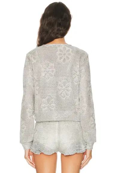 SIEDRES Poli Metallic Knit Cardigan | Thumbnail 4