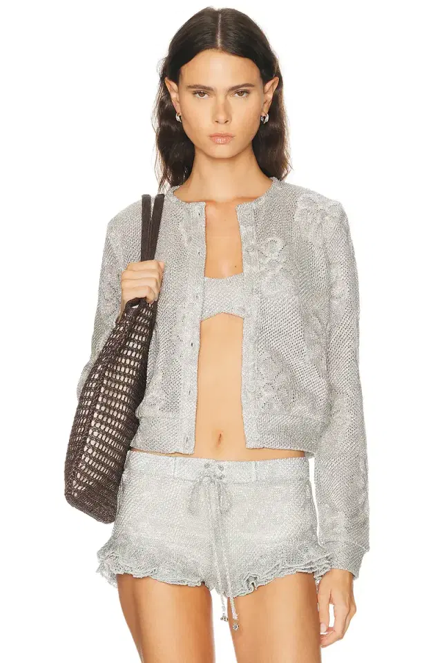SIEDRES Poli Metallic Knit Cardigan