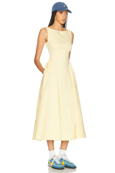 Helsa Stretch Cotton Sateen Midi Dress | Thumbnail 2