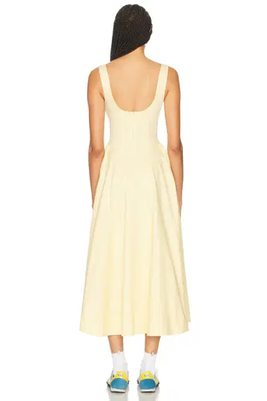 Helsa Stretch Cotton Sateen Midi Dress | Thumbnail 3