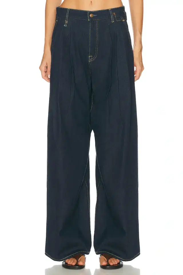 R13 Triple Pleat Wide Leg