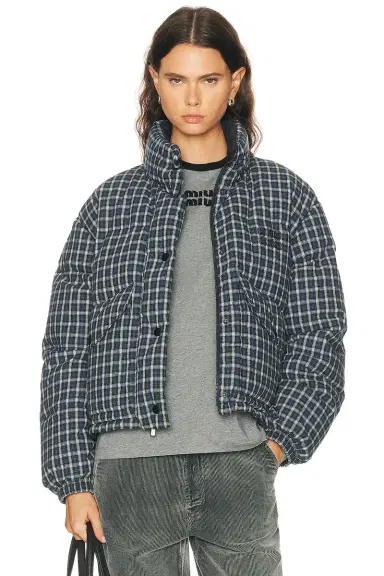 Miu Miu Flanella Ponge Piumino Rev Jacket | Thumbnail 1 Miu Miu Flanella Ponge Piumino Rev Jacket | Thumbnail 1