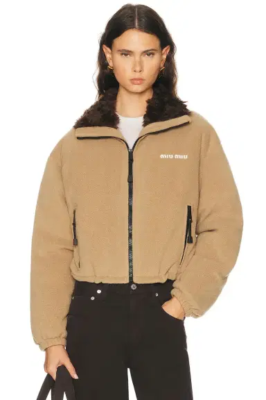 Miu Miu Piumino Pile Jacket | Thumbnail 1 Miu Miu Piumino Pile Jacket | Thumbnail 1