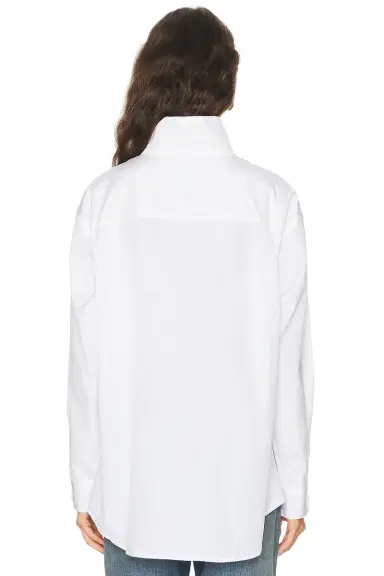 R13 Tall Collar Boyfriend Button Up Shirt | Thumbnail 4