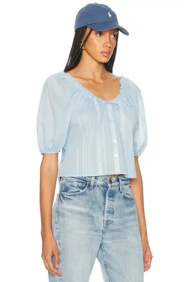 Helsa Voile Peasant Blouse | Thumbnail 2