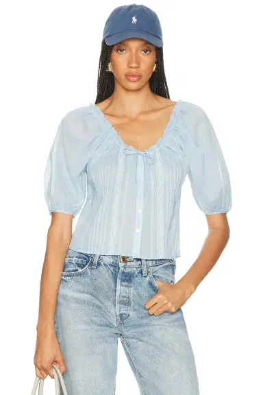 Helsa Voile Peasant Blouse | Thumbnail 1