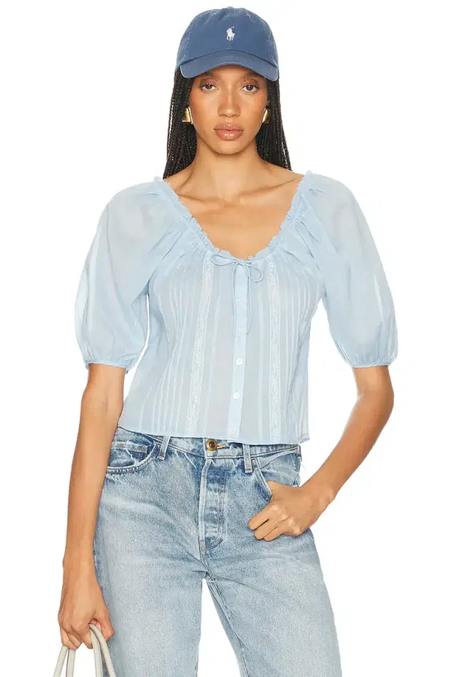 Helsa Voile Peasant Blouse