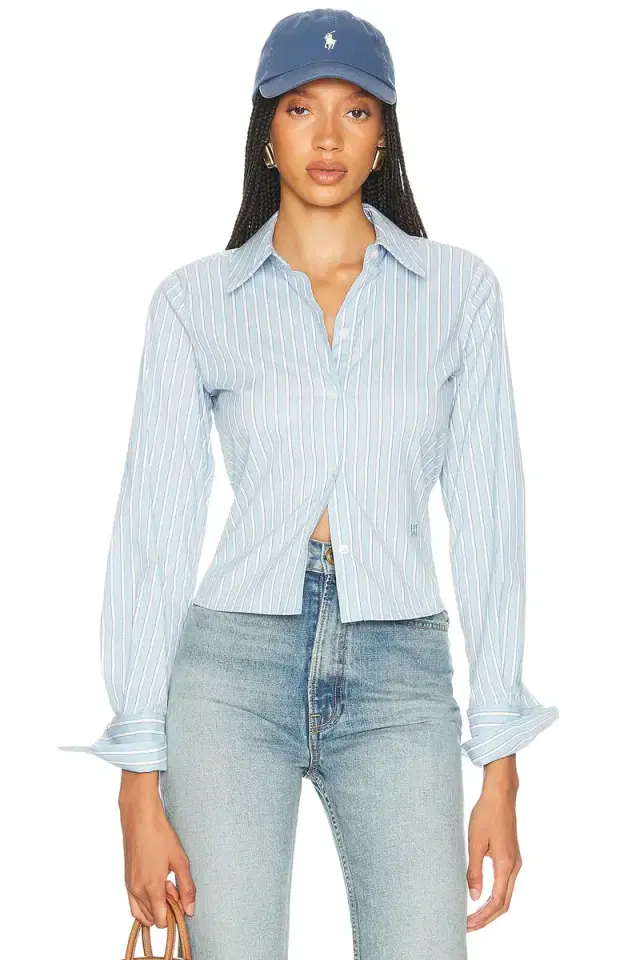 Helsa Stripe Poplin Fitted Shirt