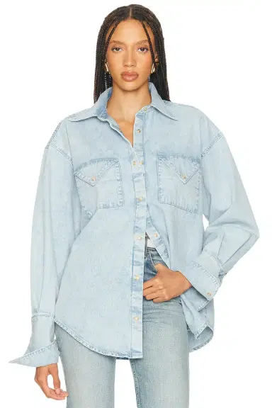 Helsa Washed Denim Shirt | Thumbnail 2