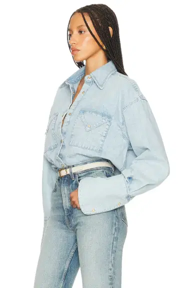 Helsa Washed Denim Shirt | Thumbnail 3