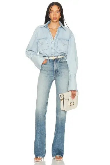 Helsa Washed Denim Shirt | Thumbnail 5
