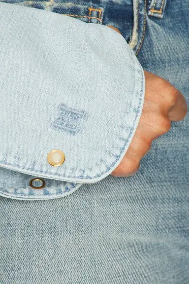 Helsa Washed Denim Shirt | Thumbnail 6