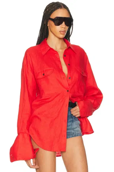 Helsa Washed Linen Shirt | Thumbnail 2