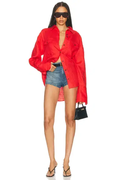 Helsa Washed Linen Shirt | Thumbnail 4