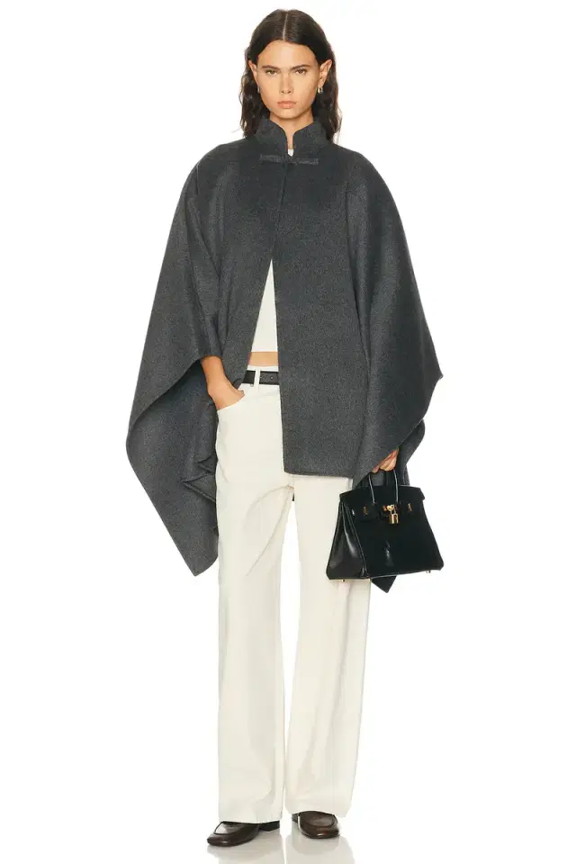 Rohe Double Faced Wool Pankou Closure Poncho