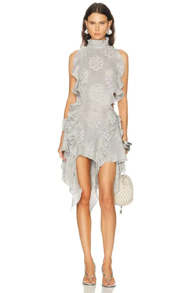 SIEDRES Bonnie Metallic Knit Halter Dress