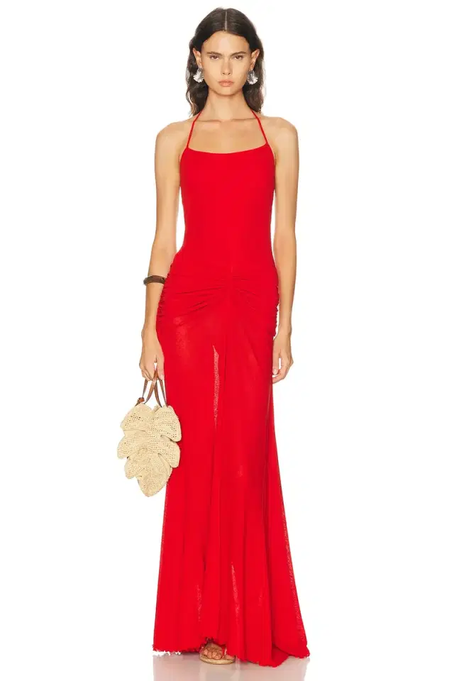 SIEDRES Nensi Ruched Mesh Maxi Dress