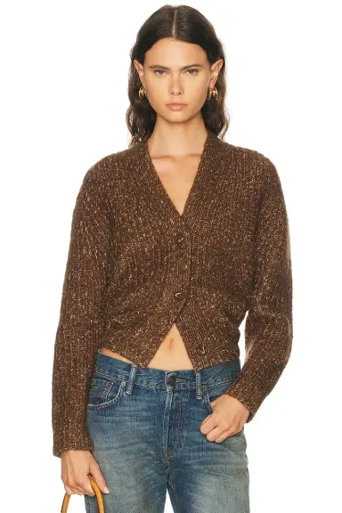 R13 Split Hem Ribbed Cardigan | Thumbnail 1 R13 Split Hem Ribbed Cardigan | Thumbnail 1