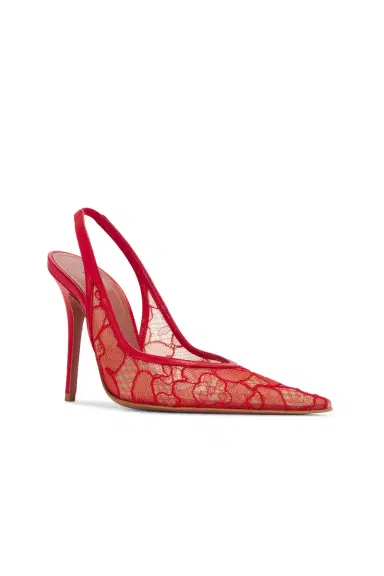 Amina Muaddi Anok 105 Lace Slingback Pump | Thumbnail 2 Amina Muaddi Anok 105 Lace Slingback Pump | Thumbnail 2