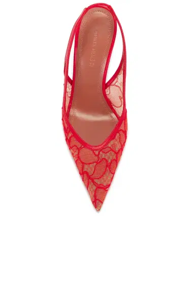 Amina Muaddi Anok 105 Lace Slingback Pump | Thumbnail 4 Amina Muaddi Anok 105 Lace Slingback Pump | Thumbnail 4