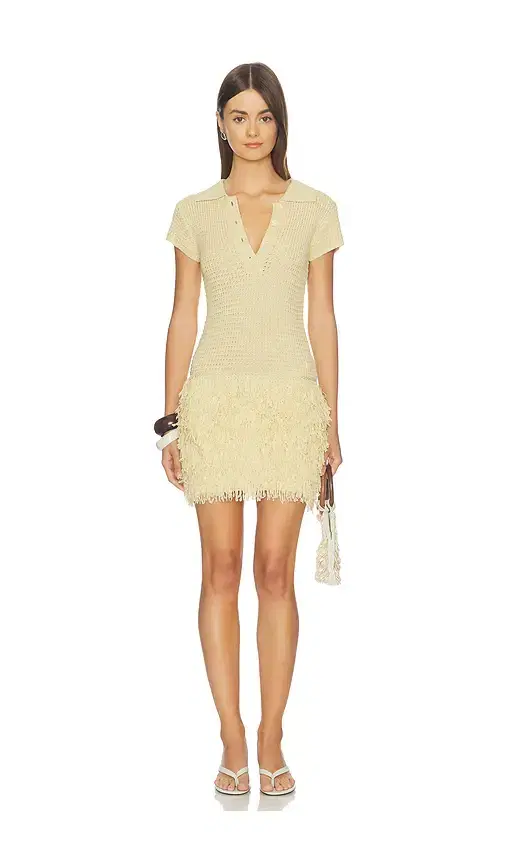 superdown Meradeth Crochet Fringe Mini Dress
