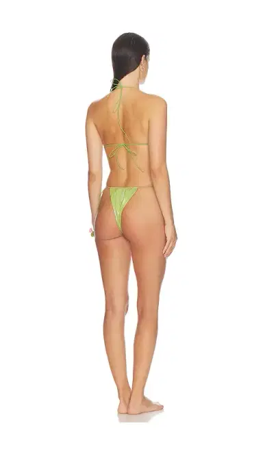 naranja furcado Latex Splash Triangle Bikini Set | Thumbnail 3