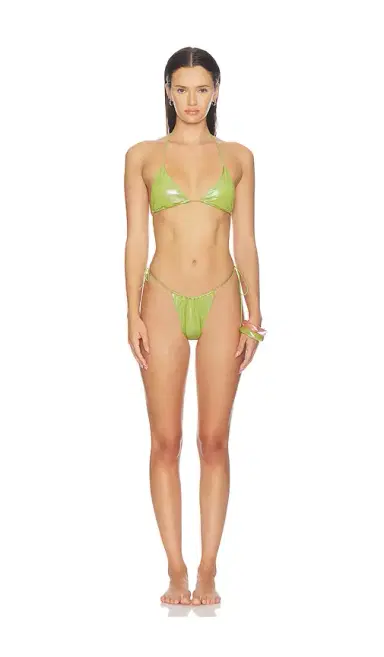 naranja furcado Latex Splash Triangle Bikini Set | Thumbnail 1