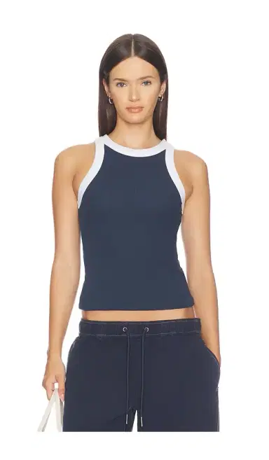 Hudson Jeans Ribbed Racer Tank Top | Thumbnail 1