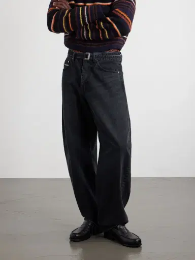 Sacai Wide-Leg Belted Jeans - Men | Thumbnail 3