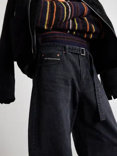 Sacai Wide-Leg Belted Jeans - Men | Thumbnail 5
