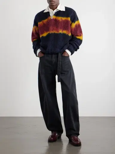 Sacai Chusen-Dyed Wool-Blend Polo Sweater - Men | Thumbnail 2 Sacai Chusen-Dyed Wool-Blend Polo Sweater - Men | Thumbnail 2