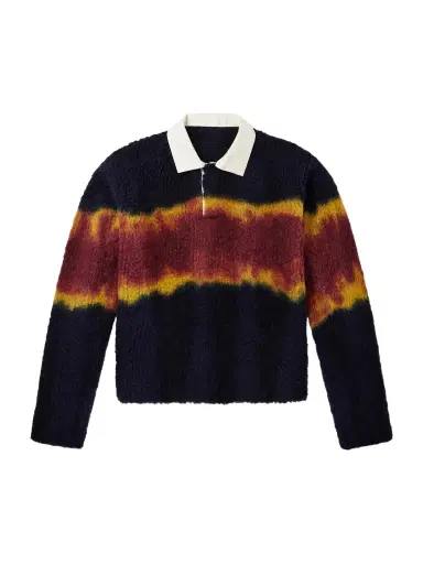 Sacai Chusen-Dyed Wool-Blend Polo Sweater - Men | Thumbnail 1 Sacai Chusen-Dyed Wool-Blend Polo Sweater - Men | Thumbnail 1