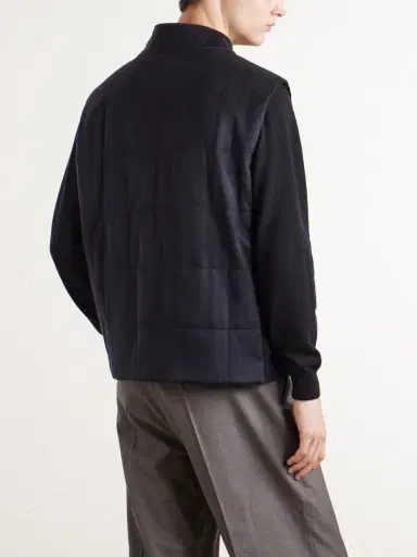 N.Peal Belgravia Cotton-Trimmed Cashmere Vest - Men | Thumbnail 4