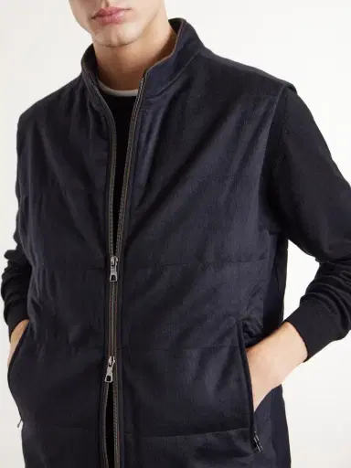 N.Peal Belgravia Cotton-Trimmed Cashmere Vest - Men | Thumbnail 5