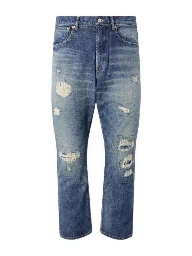 Beams Plus Straight-Leg Distressed Jeans - Men