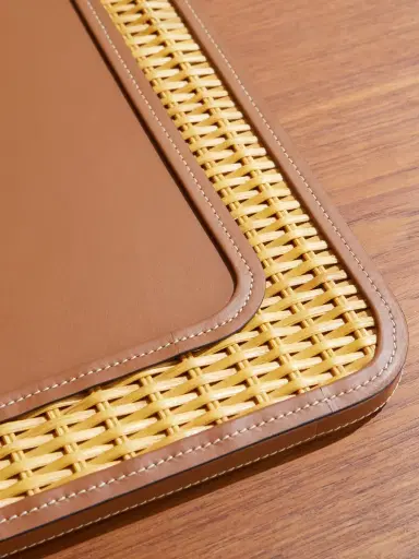 Ralph Lauren Home Bailey Rattan-Trimmed Leather Desk Blotter - Men | Thumbnail 3